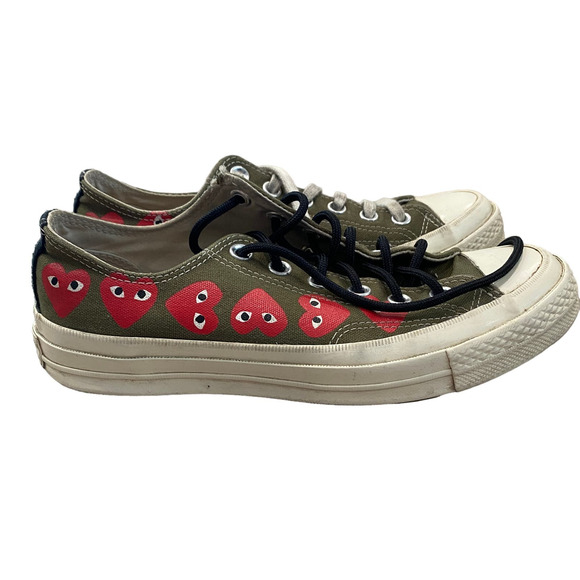 Converse Comme des Garcons Play Multi Heart Sneakers Women's 8 - Picture 2 of 9